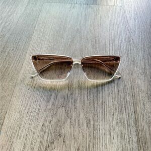 quay australia bad habit clear brown retro cat eye sunglasses eyewear NEW